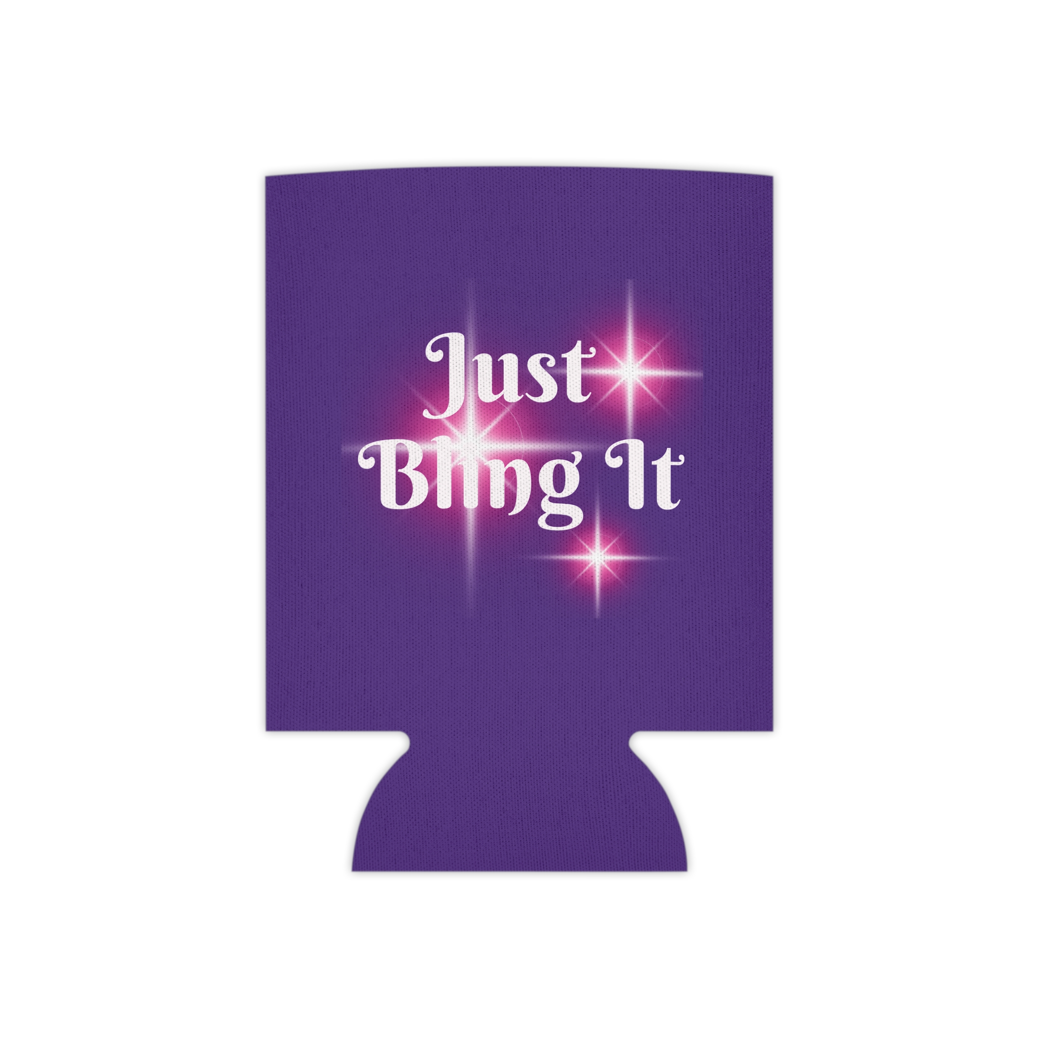 Just Bling It Stubby Holder - Purple Sparkly Koozie - Sassy Can Cooler - Image 2