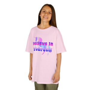 Unicorn Kids Tee -  Believe in Yourself - Motivational Quote Shirt - Youth Sizing