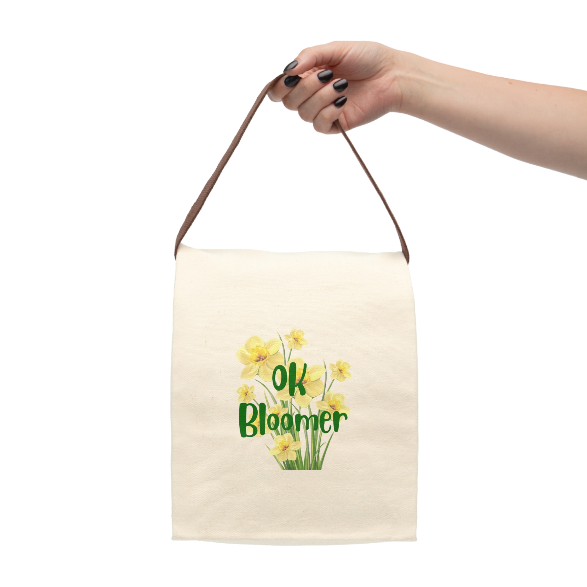 Canvas Lunch Bag - OK Bloomer - Daffodils - Funny Quote - Useful Gift - Image 4
