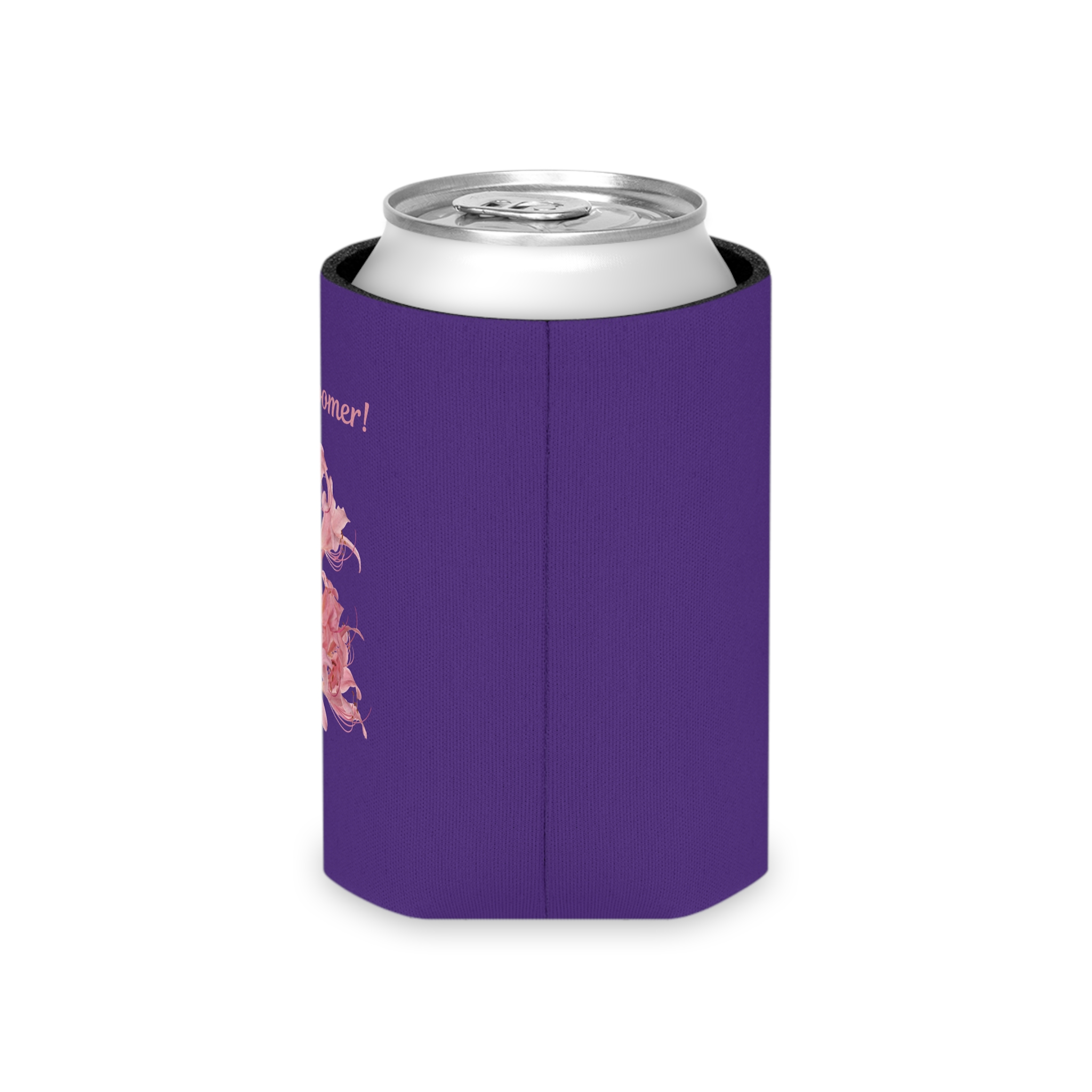 OK Bloomer Stubby Holder - Purple Koozie - Pink Lilies - Sassy Can Cooler - Image 7