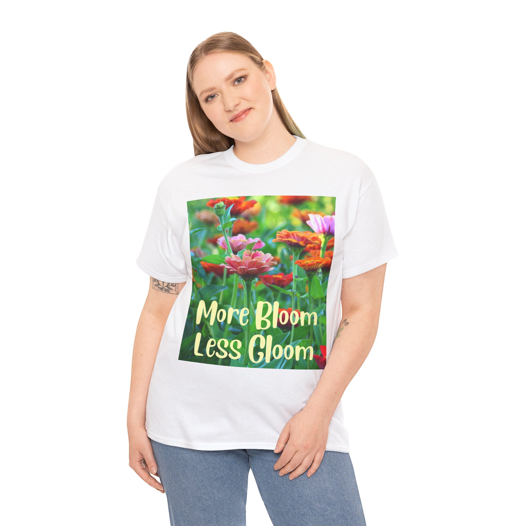 More Bloom Less Gloom - Uplifting T Shirt for Non-Doomers - Gift for Him or Her - Image 4