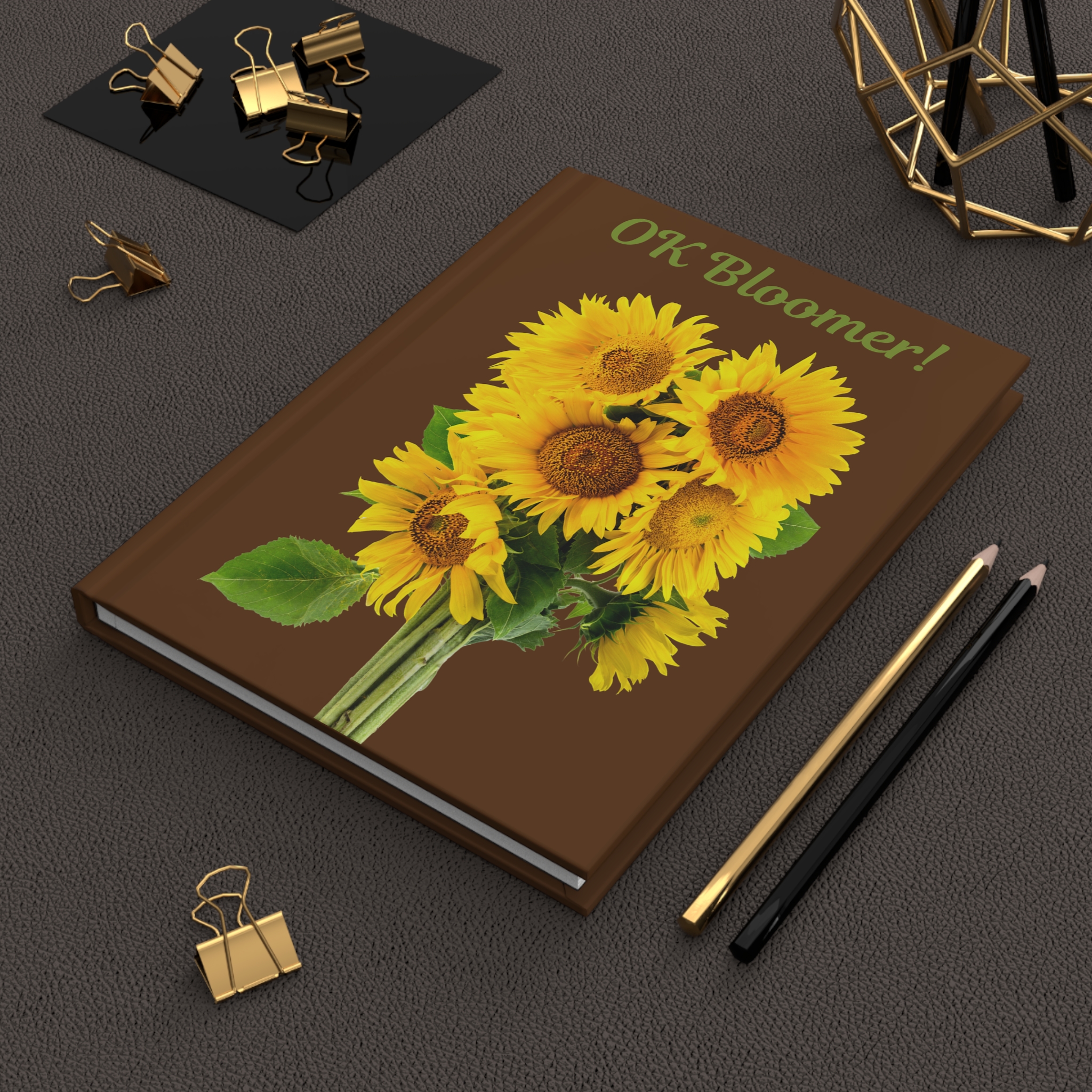 Sunflowers Writing Journal - Hardcover Lined Notebook - OK Bloomer - Creative Inspiration - Image 6
