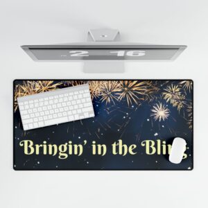 Full Size Computer Desk Mat with Fireworks and Sparkle Colours - Bringin' In The Bling - Measures 80cm x 40cm