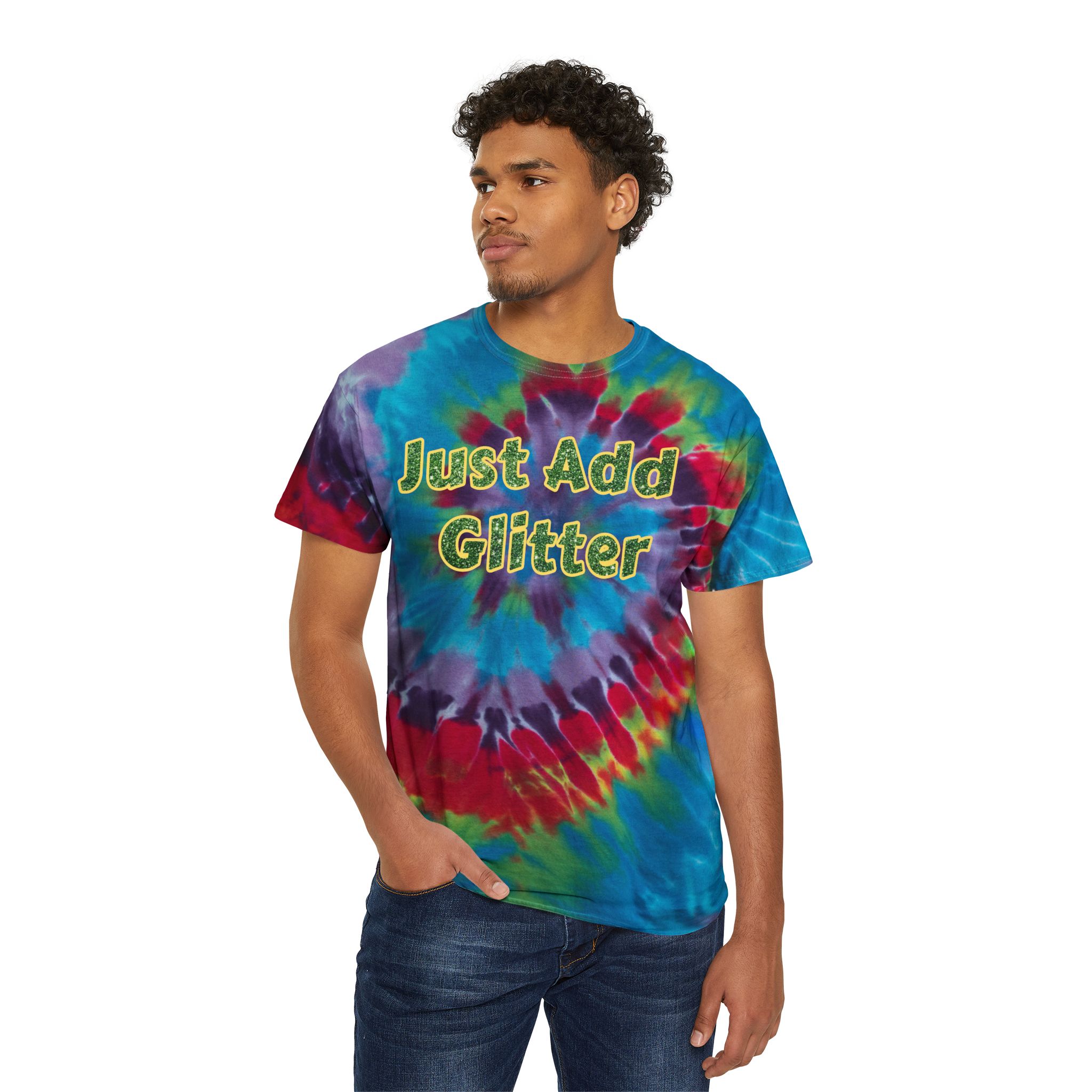 Spiral Tie-Dye Tee - Boho Festival T-Shirt - Just Add Glitter - Image 4