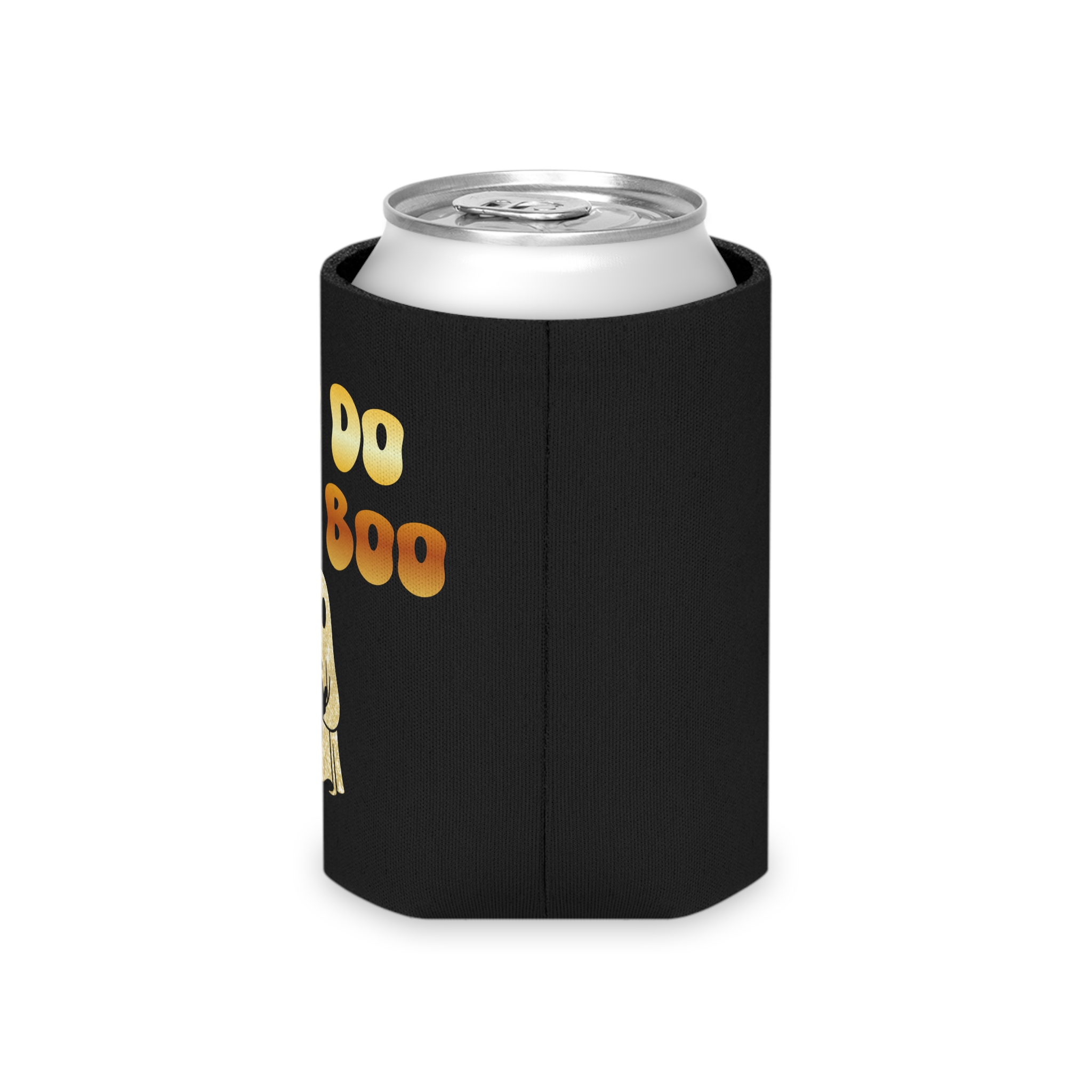 You Do You Boo Koozie - Stubby Holder - Can Cooler - Gold Ghost with Black Cat - Image 7