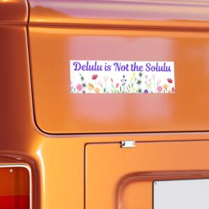 car bumper sticker delulu is not the solulu